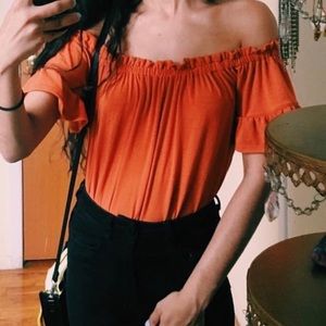 Orange off the shoulder top